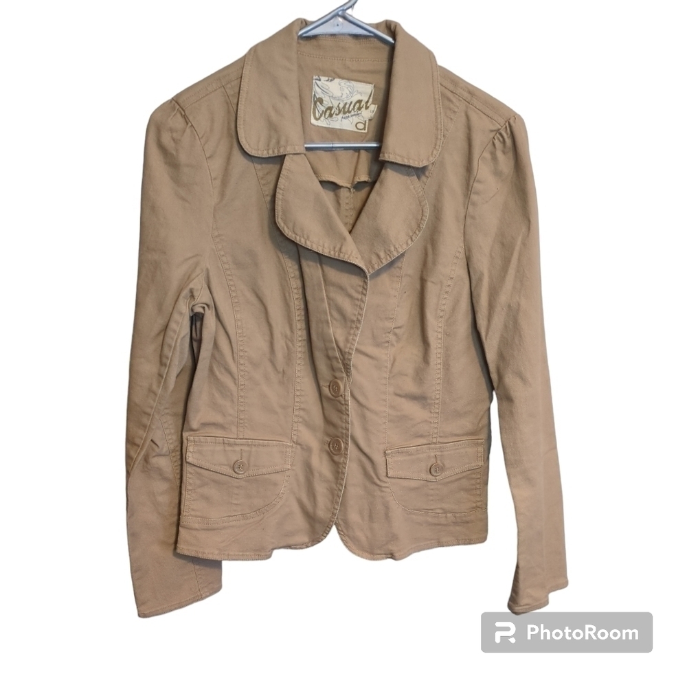Dynamite Tan Cotton Lightweight Blazer size L